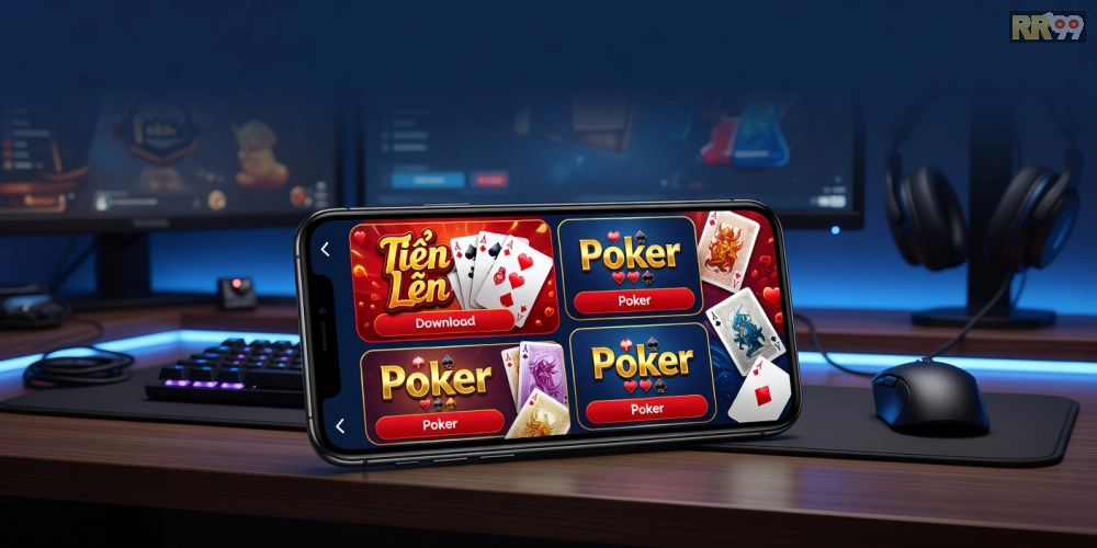 Minh họa giao diện tải game bài 69vn với các tựa game phổ biến và nút tải nhanh